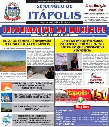 INFORMATIVO AO MUNÃCIPE - Prefeitura Municipal de ItÃ¡polis
