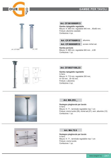 Gambe per tavoli - Duegisrl.eu