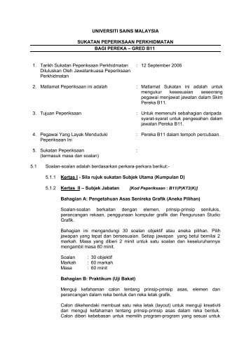 Pereka (B11) - Jabatan Pendaftar - Universiti Sains Malaysia