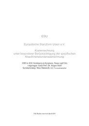 EuropÃ¤ische Stanzform Union e.V. Kostenrechnung unter ... - ESU