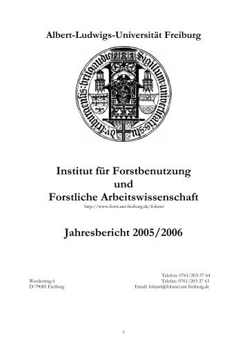 Jahresbericht 2005/2006 - Institut für Forstbenutzung und Forstliche ...