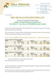 Phase 2 Kookynie Gold Project JORC compliant Resource Estimates