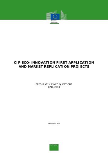 cip eco-innovation first application and market replication projects