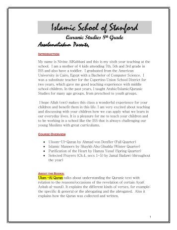 Introductory letter.pdf - Islamic School of Stanford