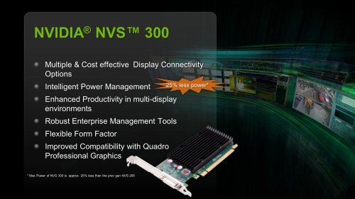 NVIDIA® NVS™ Commercial Graphics