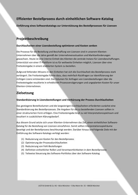 Fallstudie Operative Effizienzsteigerung(PDF, 209 kB) - Licetus