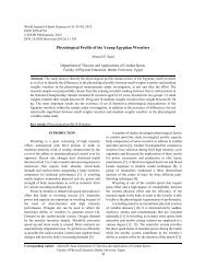 Physiological profile of the young Egyptian wrestlers - INWR Wrestling