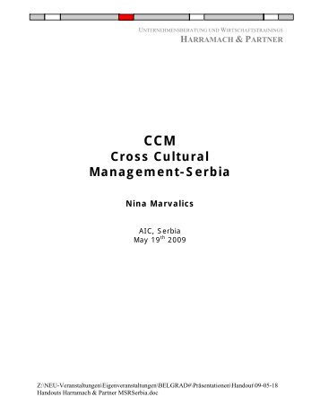 Cross Cultural Management-Serbia - Austrian International ...