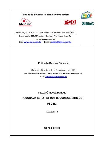 Entidade Setorial Nacional Mantenedora AssociaÃ§Ã£o ... - Anicer