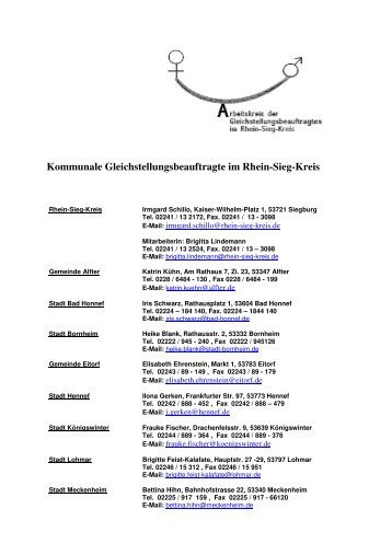 Gleichstellungsbeauftragte der StÃ¤dte und Gemeinden im Rhein ...