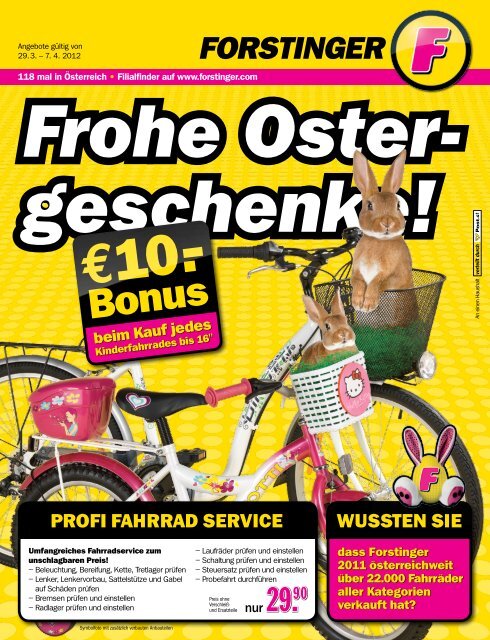 Fahrrad-Service  FORSTINGER Fachwerkstätten in ganz Österreich