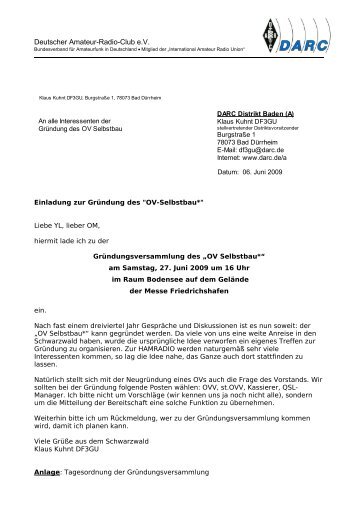 Einladung zur GrÃ¼ndung des OV Selbstbau.pdf - Funken-Lernen