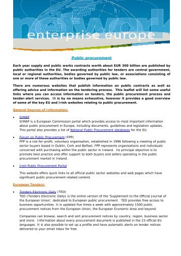 Public procurement links.pdf - Enterprise Europe Ireland