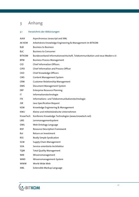Wissensmanagement 2006-2010 Positionen und Trends - Bitkom