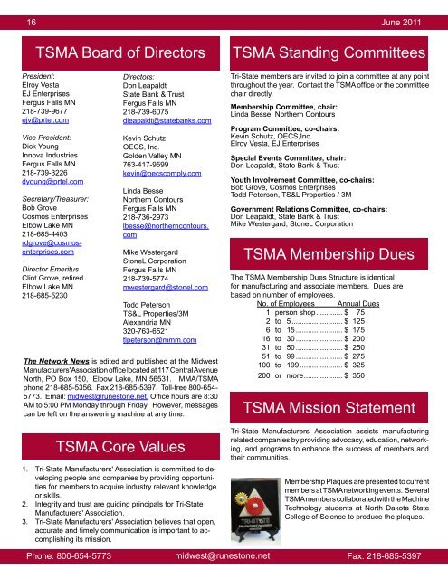 June 2011 - TSMA - Tri-State Manufacturers' Association