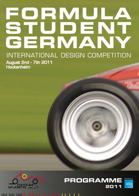 Programme 2011 Formula Student Germany