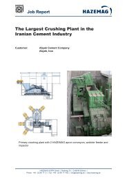 Job Report The Largest Crushing Plant in the Iranian ... - Hazemag