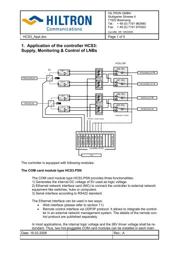 Hcs3 applications - Hiltron Communications