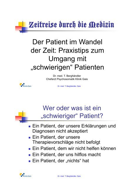 "schwierige" Patient