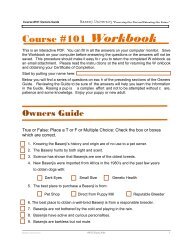 Course #101 Workbook - the Basenji Club of America