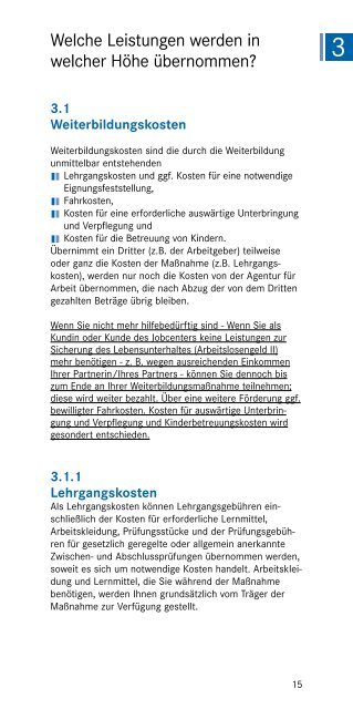 Förderung der beruflichen Weiterbildung