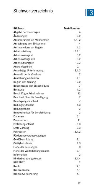 Förderung der beruflichen Weiterbildung