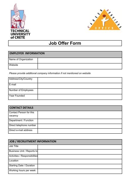 Job Offer Form