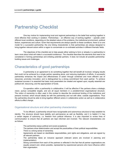 successful partnerships a guide - Organisation for Economic Co ...