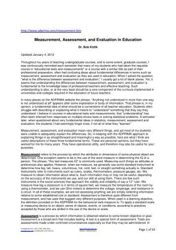 Measurement, Assessment, and Evaluation in Education - DrJJ - UiTM