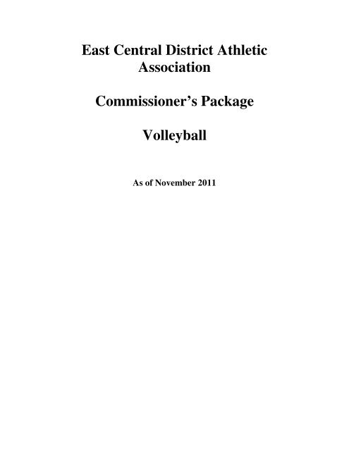 East Central District Athletic Association Commissioner's Package ...