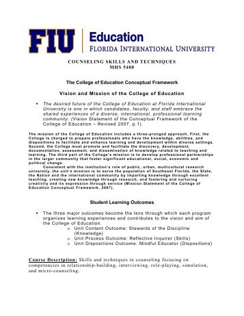 counseling skills and techniques - College of Education - Florida ...