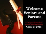 Welcome Senior Parents - Lake Orion Community Schools