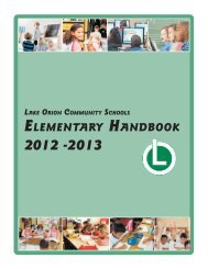 Student Handbook - Lake Orion Community Schools