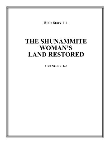 THE SHUNAMMITE WOMAN'S LAND RESTORED