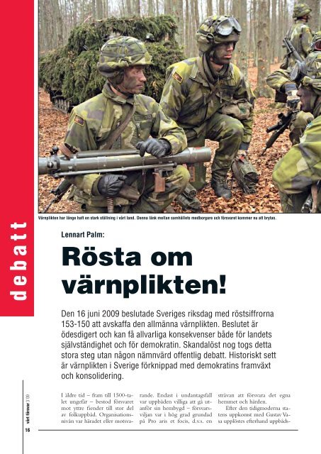 Nr 3/ 2009 ÃrgÃ¥ng 121 - AllmÃ¤nna FÃ¶rsvarsfÃ¶reningen