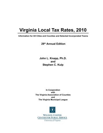 Virginia Local Tax Rates, 2010 - Weldon Cooper Center for Public ...