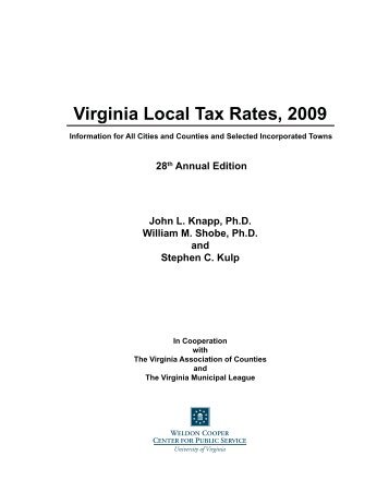 Virginia Local Tax Rates, 2009 - Weldon Cooper Center for Public ...