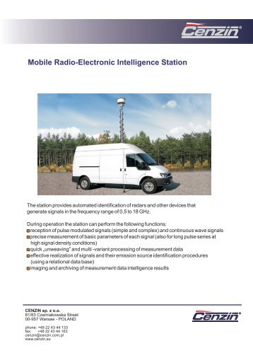 Mobile Radio-Electronic Intelligence Station - Cenzin