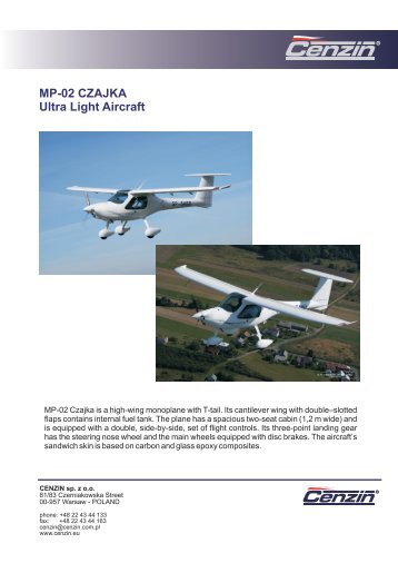 101. MP-02 CZAJKA Ultra Light Aircraft - Cenzin