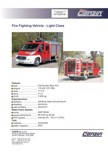 Fire Fighting Vehicle - Light Class - Cenzin