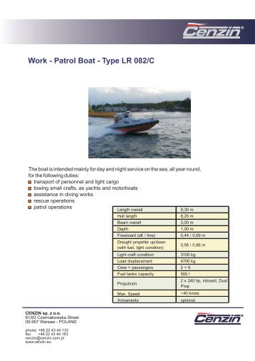 211. Work - Patrol Boat Type LR 082-C - Cenzin