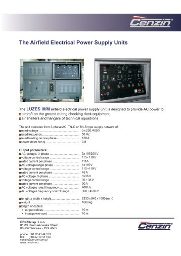 The Airfield Electrical Power Supply Units - LUZES - Cenzin