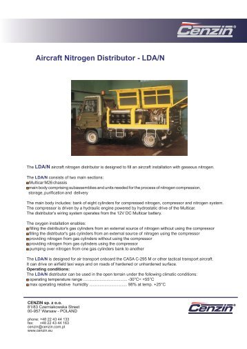 Aircraft Nitrogen Distributor - LDA/N - Cenzin