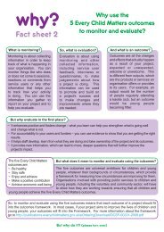 Why use the 5 Every Child Matters outcomes to monitor and evaluate?