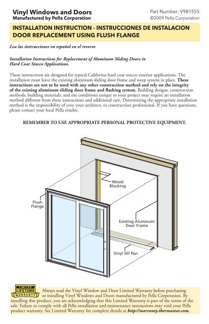 Vinyl Windows And Doors Pella Com, Pella Sliding Screen Door Installation Instructions