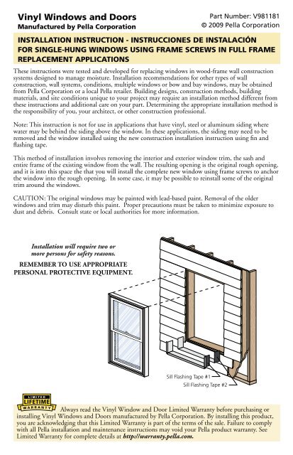 Pella Window Rough Opening Chart