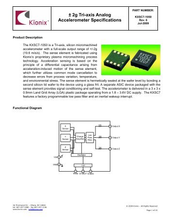 KXSC7-1050 Specifications Rev 6.pdf - Kionix