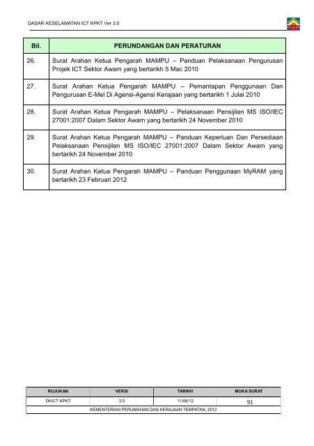 Dasar Keselamatan ICT Kementerian Perumahan dan Kerajaan ...