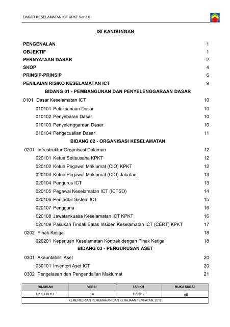 Dasar Keselamatan ICT Kementerian Perumahan dan Kerajaan ...