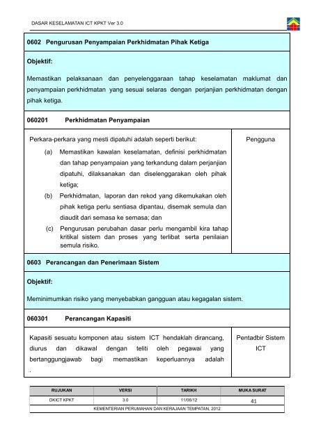 Dasar Keselamatan ICT Kementerian Perumahan dan Kerajaan ...